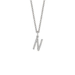 MICHAEL M Necklaces 14K White Gold / N Diamond Initial Pendant P141N