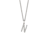 MICHAEL M Necklaces 14K White Gold / N Diamond Initial Pendant P141N