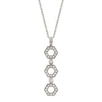 MICHAEL M Necklaces 14K White Gold Pavé Hex Infinity Pendant P506