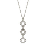 MICHAEL M Necklaces 14K White Gold Pavé Hex Infinity Pendant P506