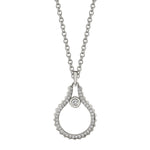 MICHAEL M Necklaces 14K White Gold Pavé Mini Signature MM Tetra Pendant P380WG