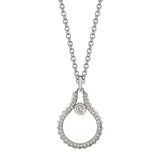 MICHAEL M Necklaces 14K White Gold Pavé Mini Signature MM Tetra Pendant P380WG