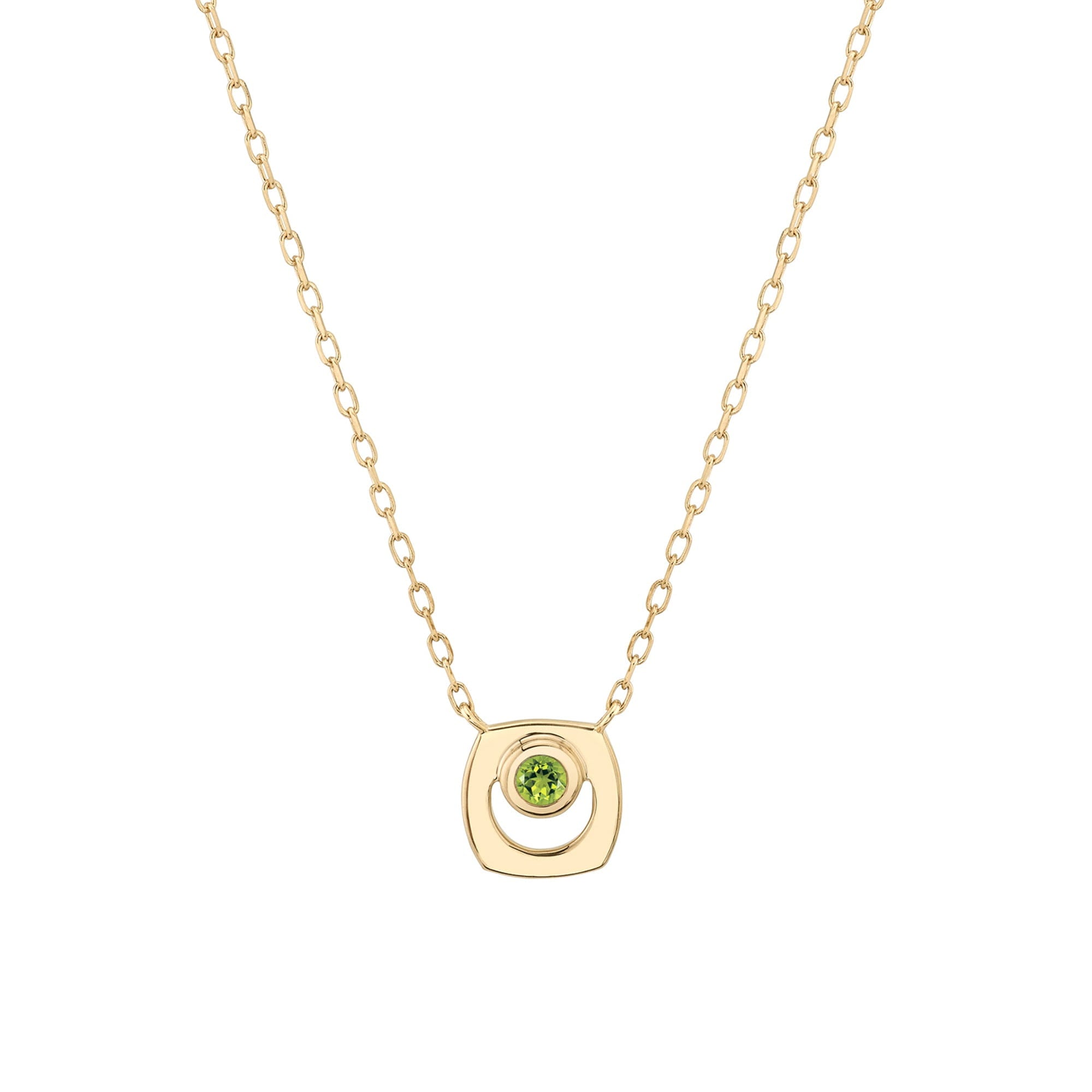 MICHAEL M Necklaces 14K White Gold / Peridot - August Signature Birthstone Necklace CN435PER