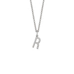 MICHAEL M Necklaces 14K White Gold / R Diamond Initial Pendant P141R