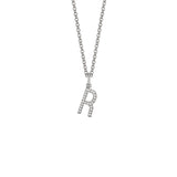 MICHAEL M Necklaces 14K White Gold / R Diamond Initial Pendant P141R