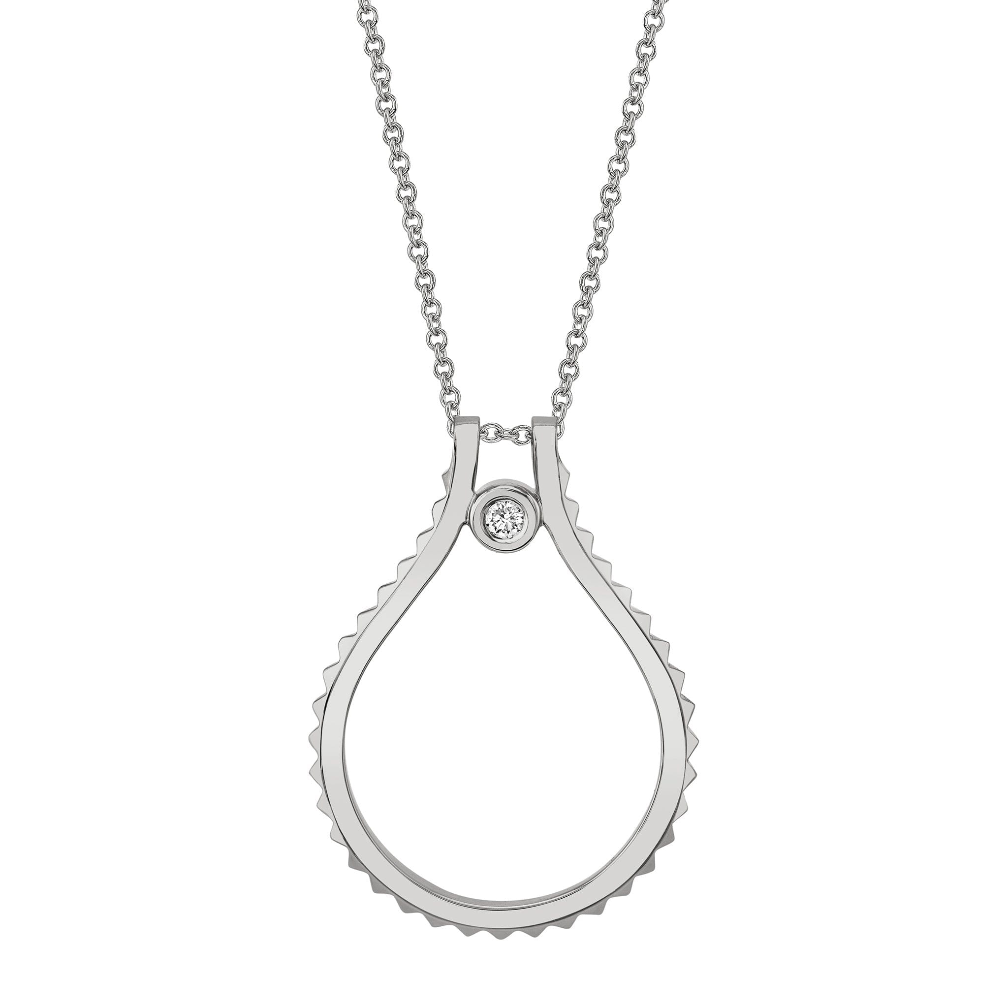 MICHAEL M Necklaces 14K White Gold Signature MM Tetra Pendant P372WG