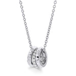 MICHAEL M Necklaces 14K White Gold Tetra 3 Ring Necklace P376