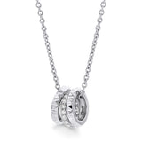 MICHAEL M Necklaces 14K White Gold Tetra 3 Ring Necklace P376