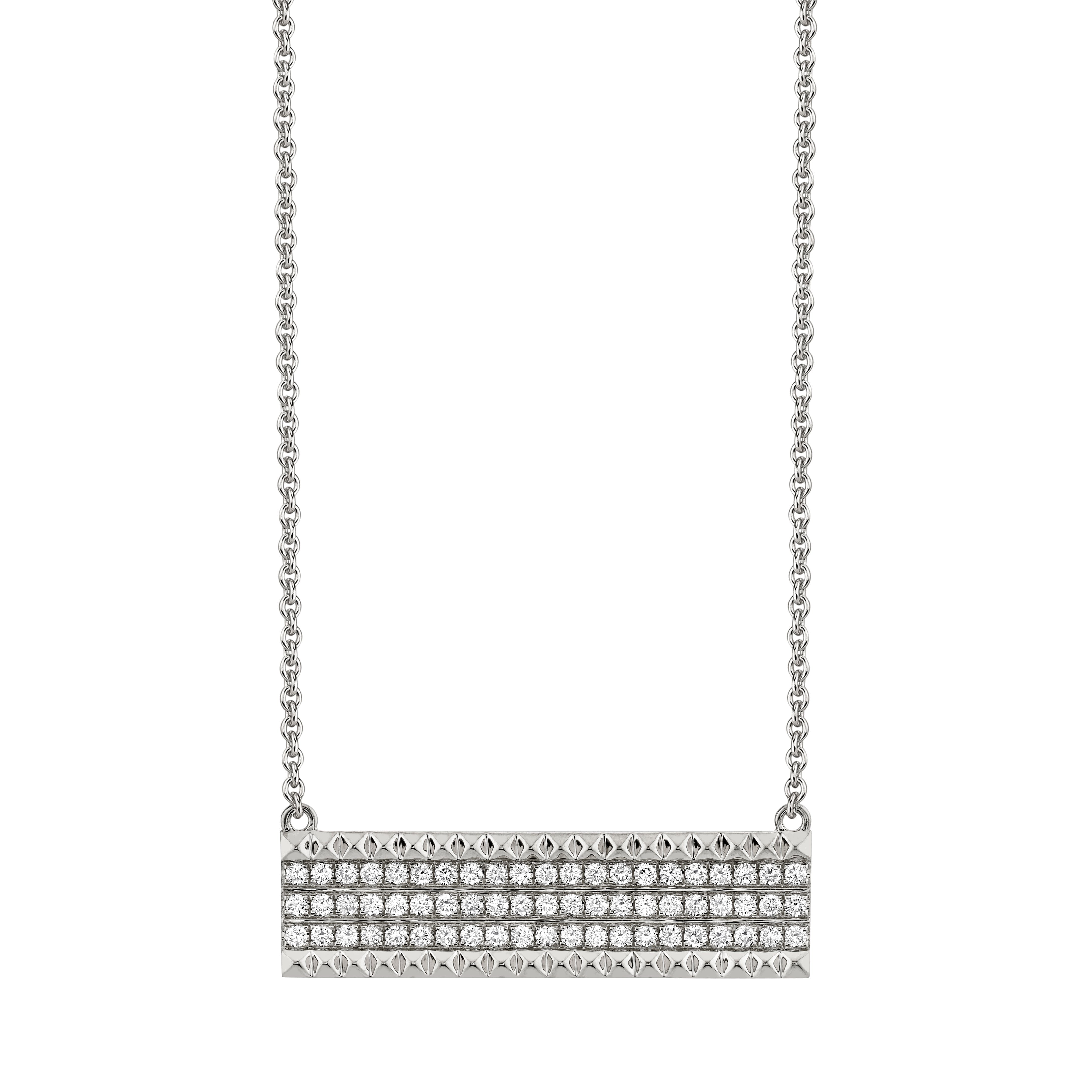 MICHAEL M Necklaces 14K White Gold Tetra Bar Necklace CN396