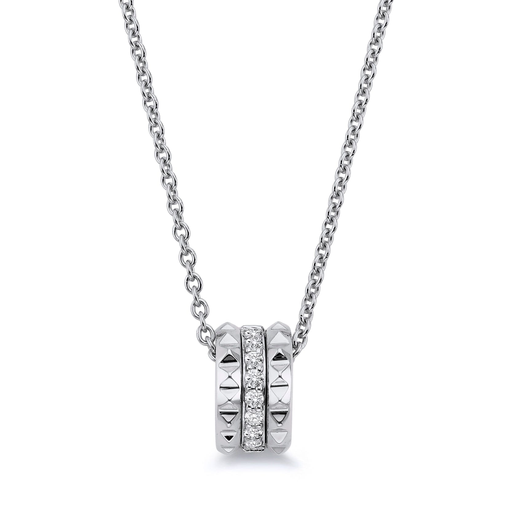 MICHAEL M Necklaces 14K White Gold Tetra Flat Back Pendant P377