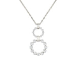 MICHAEL M Necklaces 14K White Gold Two Ring Cloud Drop Pendant P386-S