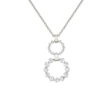 MICHAEL M Necklaces 14K White Gold Two Ring Cloud Drop Pendant P386-S