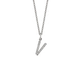 MICHAEL M Necklaces 14K White Gold / V Diamond Initial Pendant P141V