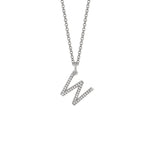 MICHAEL M Necklaces 14K White Gold / W Diamond Initial Pendant P141W