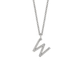 MICHAEL M Necklaces 14K White Gold / W Diamond Initial Pendant P141W