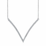 MICHAEL M Necklaces 14K White Gold Wide V Diamond Pendant P217