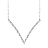 MICHAEL M Necklaces 14K White Gold Wide V Diamond Pendant P217