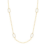 MICHAEL M Necklaces 14K Yellow Gold / 32" Pavé Link Station Necklace CN519