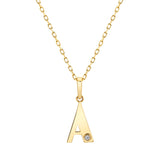 MICHAEL M Necklaces 14K Yellow Gold / A Deco Initial Charm P403A-NC