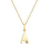 MICHAEL M Necklaces 14K Yellow Gold / A Deco Initial Pendant P403