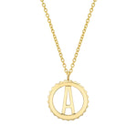 MICHAEL M Necklaces 14K Yellow Gold / A Mini Tetra Initial Medallion P364