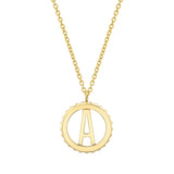 MICHAEL M Necklaces 14K Yellow Gold / A Mini Tetra Initial Medallion P364