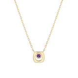 MICHAEL M Necklaces 14K Yellow Gold / Amethyst - February Signature Birthstone Necklace CN435AM