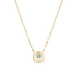 MICHAEL M Necklaces 14K Yellow Gold / Aquamarine - March Signature Birthstone Necklace CN435AQ