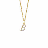 MICHAEL M Necklaces 14K Yellow Gold / B Diamond Initial Pendant P141B