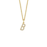 MICHAEL M Necklaces 14K Yellow Gold / B Diamond Initial Pendant P141B