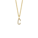 MICHAEL M Necklaces 14K Yellow Gold / C Diamond Initial Pendant P141C