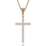 MICHAEL M Necklaces 14K Yellow Gold Classic Diamond Cross Necklace MP232YG