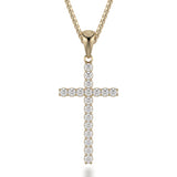 MICHAEL M Necklaces 14K Yellow Gold Classic Diamond Cross Necklace MP232YG