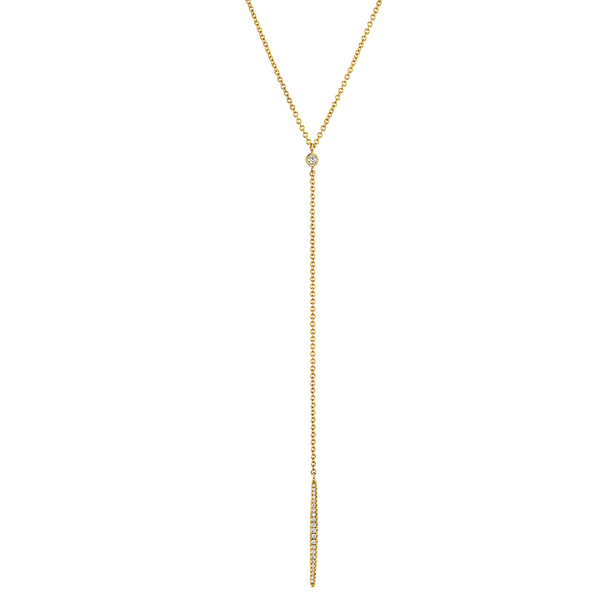 MICHAEL M Necklaces 14K Yellow Gold Diamond Linear Drop Necklace CN216-YG
