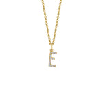 MICHAEL M Necklaces 14K Yellow Gold / E Diamond Initial Pendant P141E