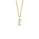 MICHAEL M Necklaces 14K Yellow Gold / E Diamond Initial Pendant P141E
