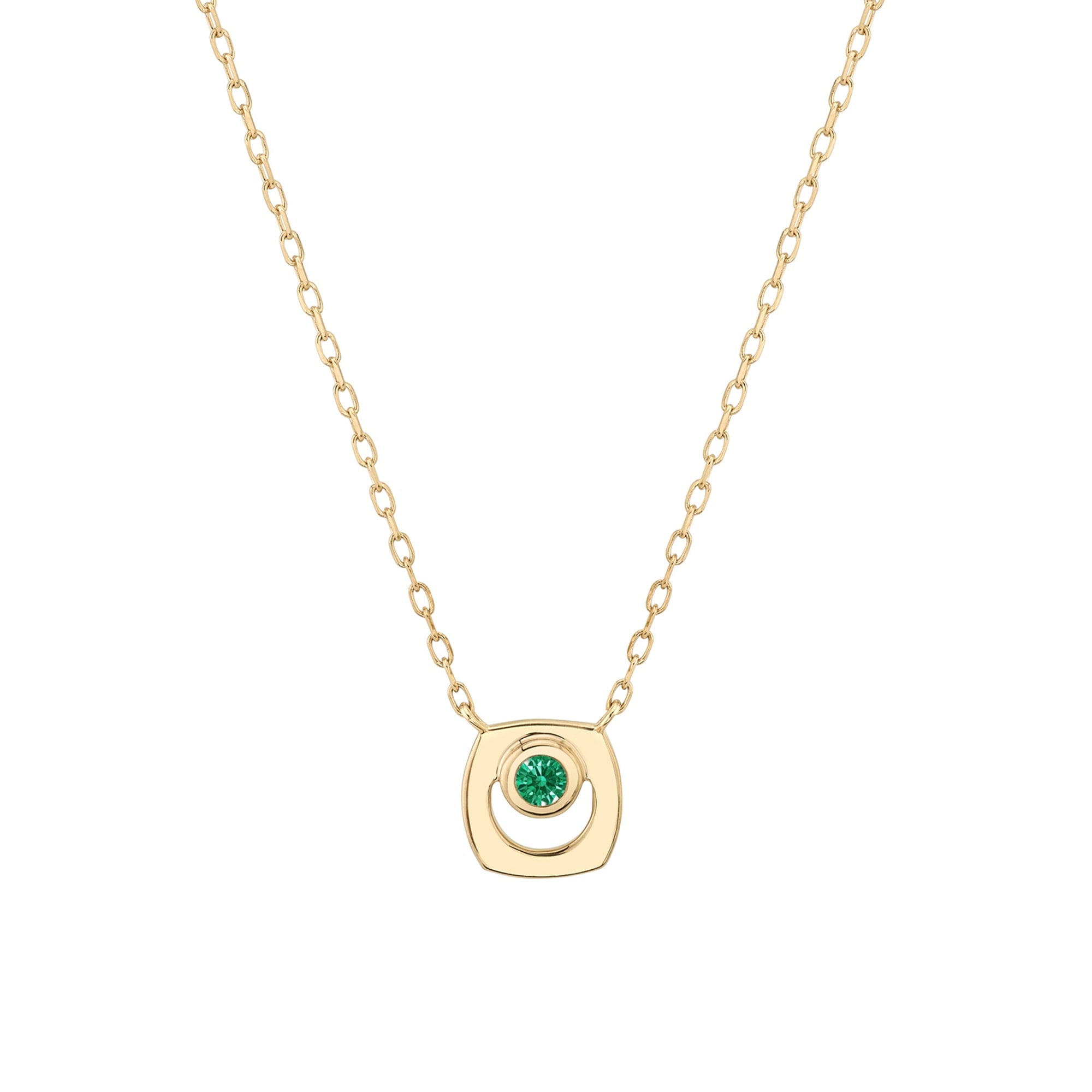 MICHAEL M Necklaces 14K Yellow Gold / Emerald - May Signature Birthstone Necklace CN435EM