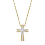 MICHAEL M Necklaces 14K Yellow Gold Europa Pave Cross Pendant