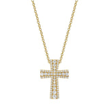 MICHAEL M Necklaces 14K Yellow Gold Europa Pave Cross Pendant