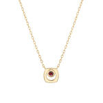MICHAEL M Necklaces 14K Yellow Gold / Garnet - January Signature Birthstone Necklace CN435GT