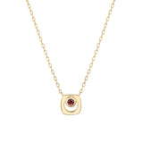 MICHAEL M Necklaces 14K Yellow Gold / Garnet - January Signature Birthstone Necklace CN435GT
