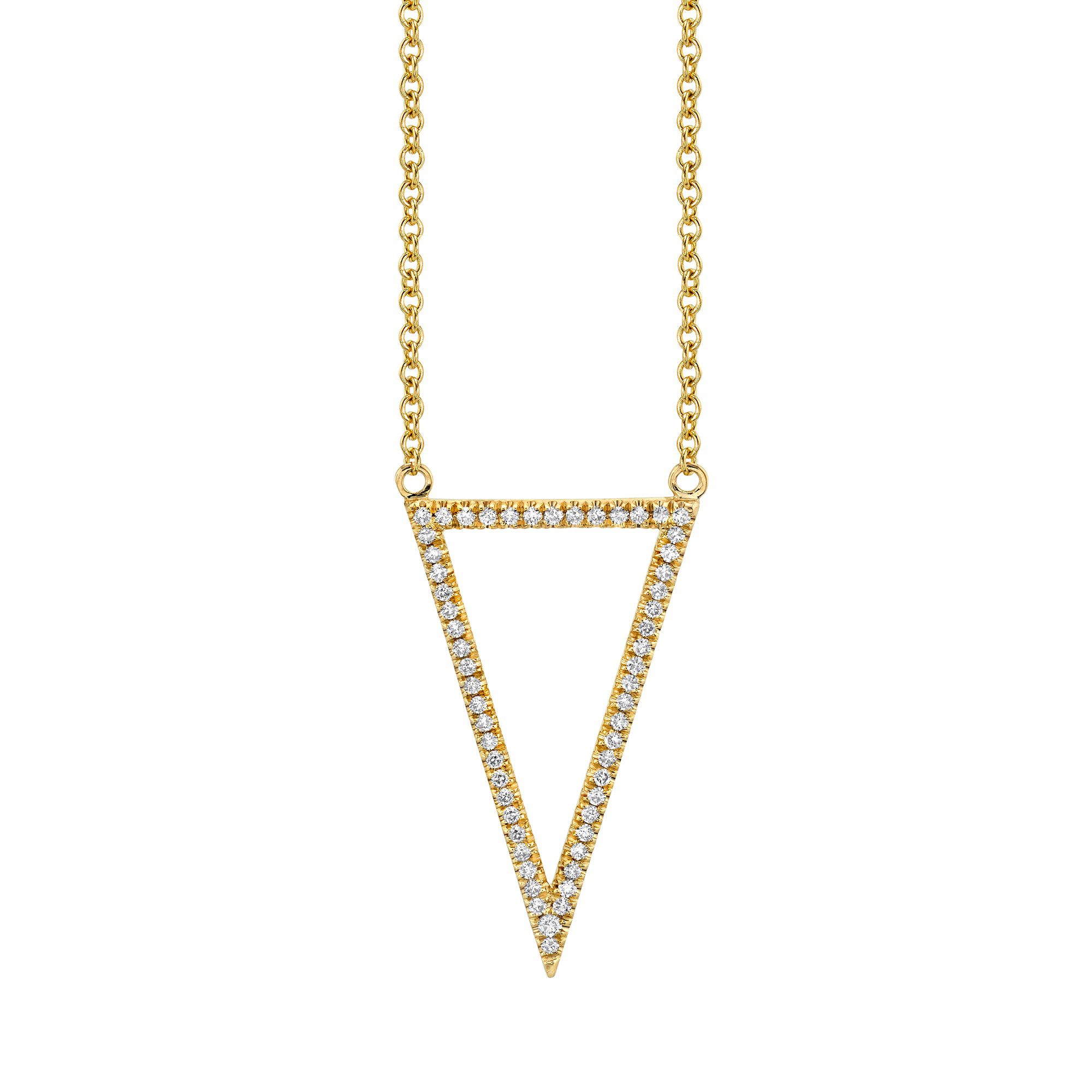 MICHAEL M Necklaces 14K Yellow Gold Geometric Triangle Diamond Pendant P226YG