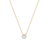 MICHAEL M Necklaces 14K Yellow Gold Hex Halo Solitaire Necklace P425-1.5
