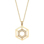 MICHAEL M Necklaces 14K Yellow Gold Hex Truss Pendant P510