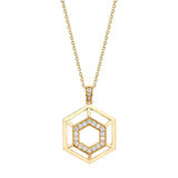 MICHAEL M Necklaces 14K Yellow Gold Hex Truss Pendant P510