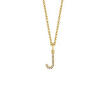 MICHAEL M Necklaces 14K Yellow Gold / J Diamond Initial Pendant P141J