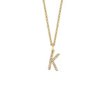 MICHAEL M Necklaces 14K Yellow Gold / K Diamond Initial Pendant P141K