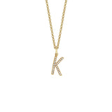 MICHAEL M Necklaces 14K Yellow Gold / K Diamond Initial Pendant P141K