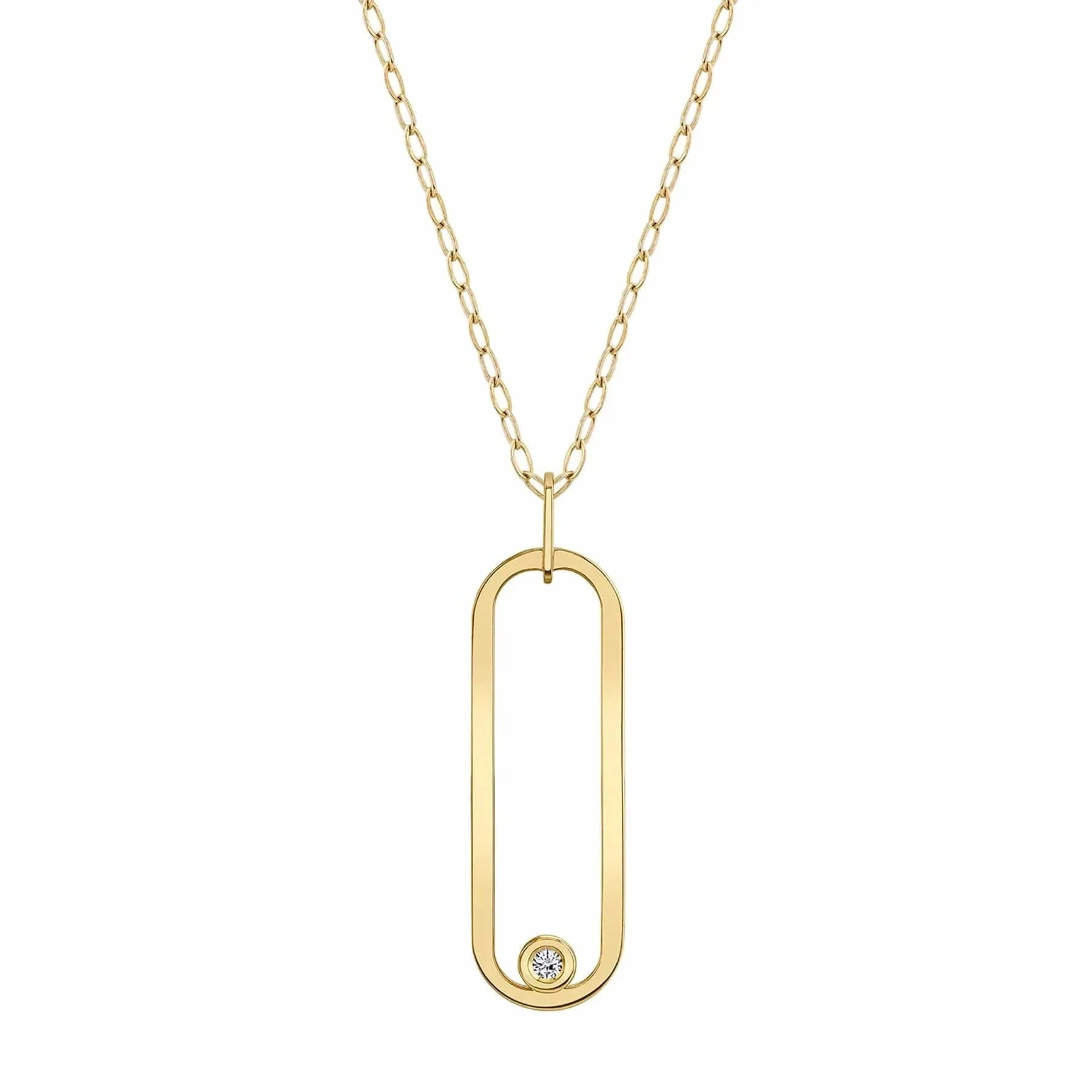 MICHAEL M Necklaces 14K Yellow Gold Longline Link Pendant P360