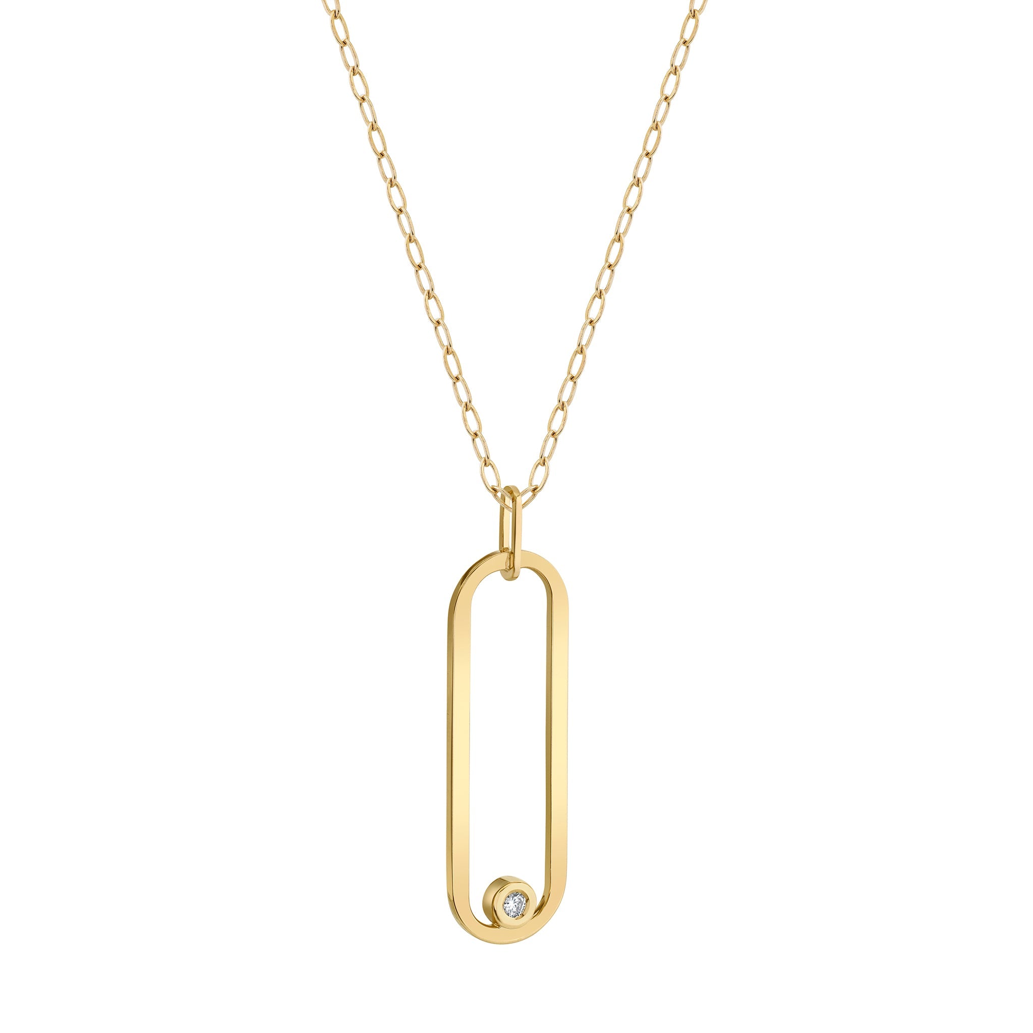MICHAEL M Necklaces 14K Yellow Gold Longline Link Pendant P360